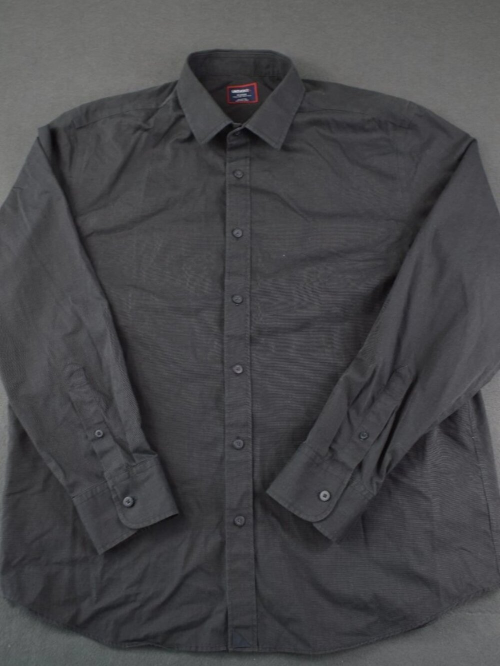 Untuckit Mens Gray Button-Up Shirt Long Sleeve Wrinkle Free Regular Fit XL